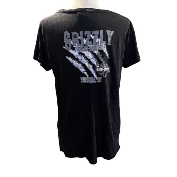 Harley-Davidson Grizzly Missoula Montana Rhinestone T-Shirt – Women’s Size L - Picture 3 of 9